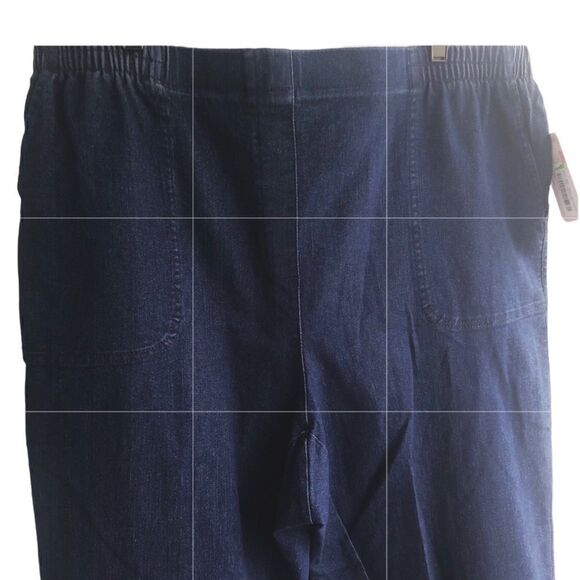NWT Allison Daley Women’s Blue Denim Pants 4 Pockets Comfy Elastic Waist… - Picture 2 of 4